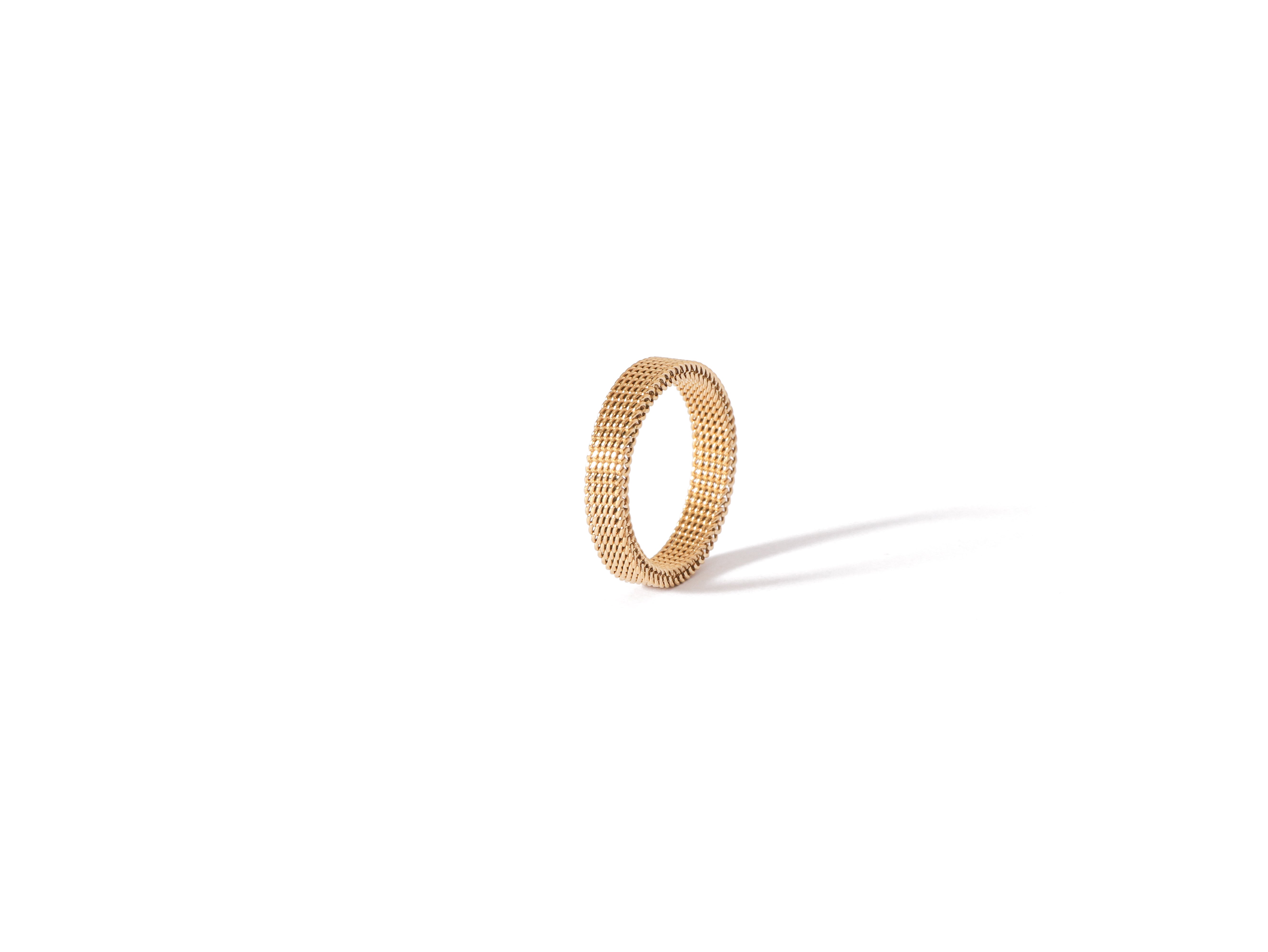 Dominion Band in gold, featuring a polished 18k real gold coating over a stainless steel base, displayed on a white background.