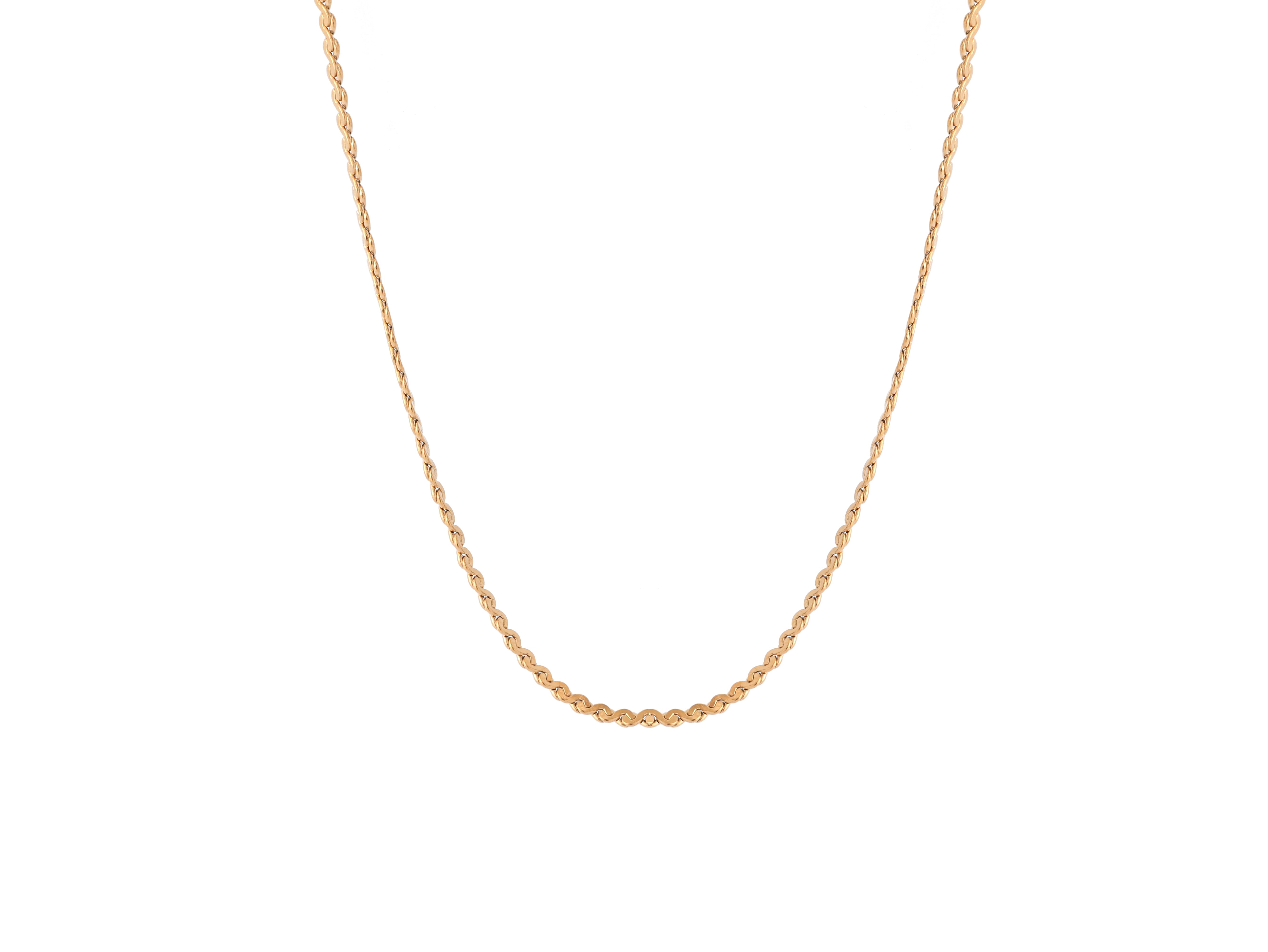 Allure Chain necklace in 18k real gold on stainless steel, on a white background, showing the 2.5mm width and modern link design.