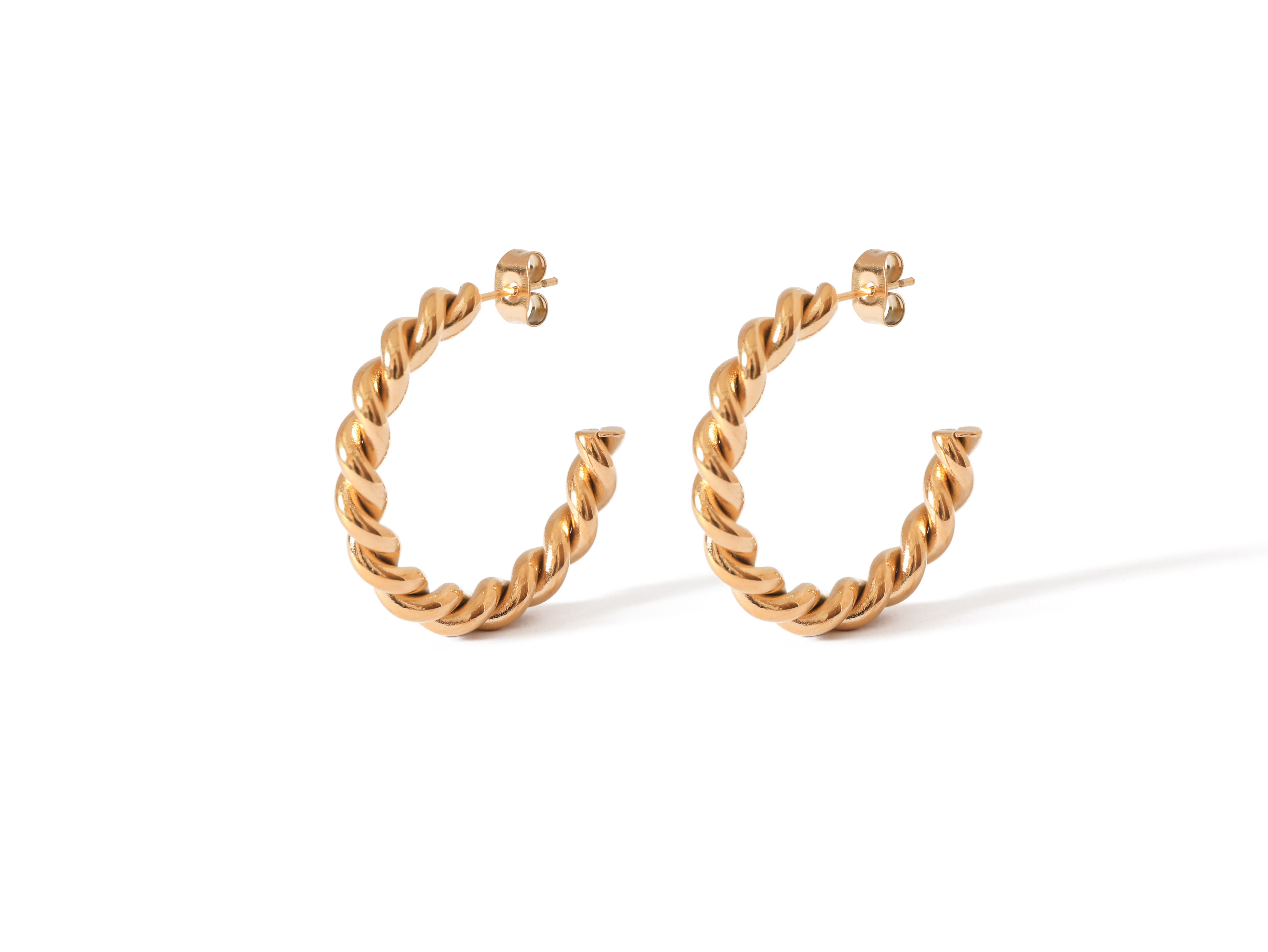 Poise Hoops - Gold hoop earrings made from 14k real gold over stainless steel