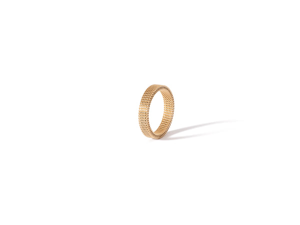 Dominion Band in gold, featuring a polished 18k real gold coating over a stainless steel base, displayed on a white background.