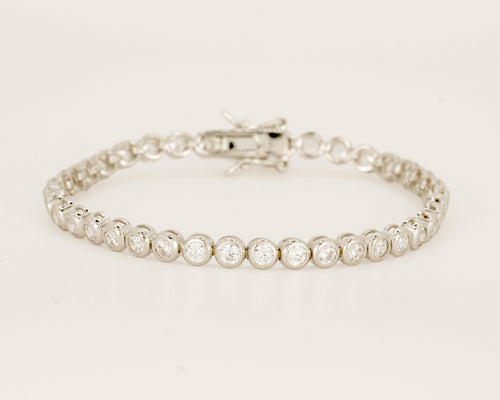 Tennis Rivière Bracelet Bezel Setting ⋅ Solid Sterling Silver ⋅ Limited Edition
