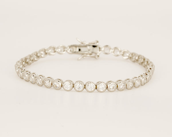 Tennis Rivière Bracelet Bezel Setting ⋅ Solid Sterling Silver ⋅ Limited Edition