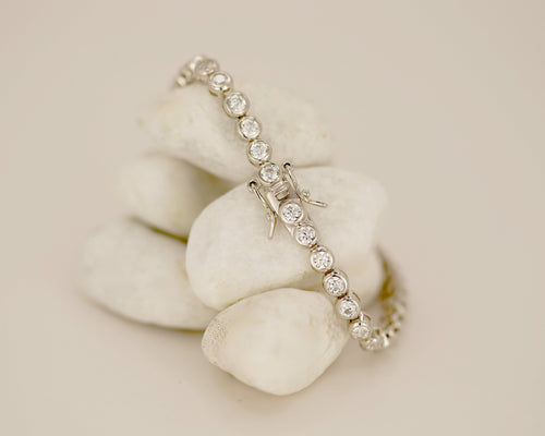 Tennis Rivière Bracelet Bezel Setting ⋅ Solid Sterling Silver ⋅ Limited Edition