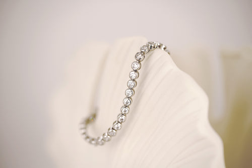 Tennis Rivière Bracelet Bezel Setting ⋅ Solid Sterling Silver ⋅ Limited Edition