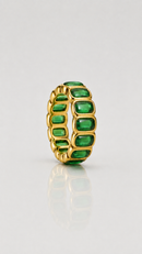 Emerald-Cut Cubic Zirconia Eternity Ring – Gold
