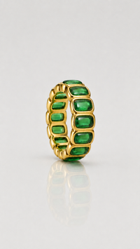 Emerald-Cut Cubic Zirconia Eternity Ring – Gold