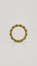 Emerald-Cut Cubic Zirconia Eternity Ring – Gold