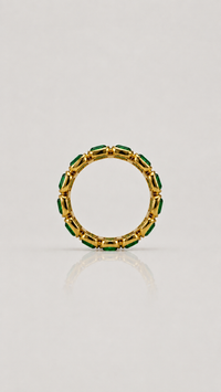 Emerald-Cut Cubic Zirconia Eternity Ring – Gold