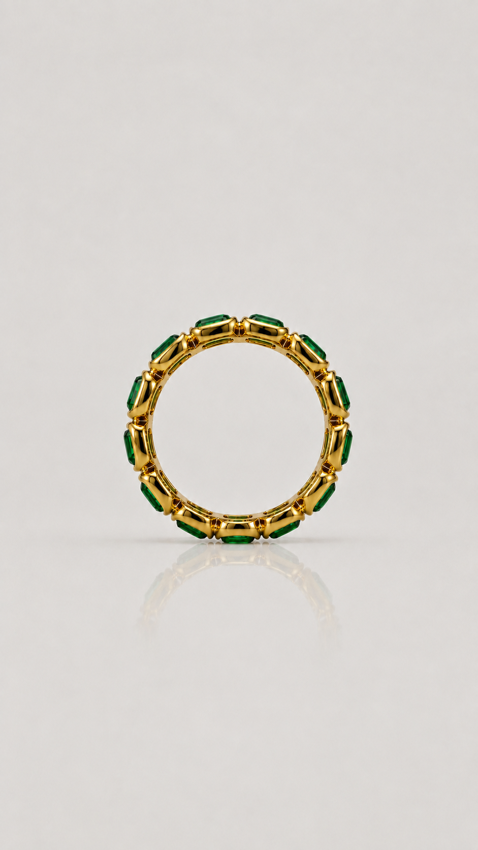 Emerald-Cut Cubic Zirconia Eternity Ring – Gold
