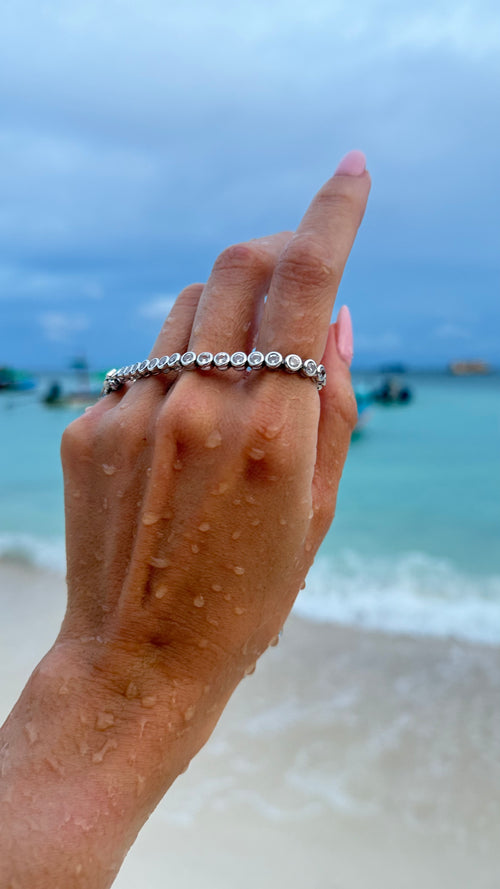 Tennis Rivière Bracelet Bezel Setting ⋅ Solid Sterling Silver ⋅ Limited Edition