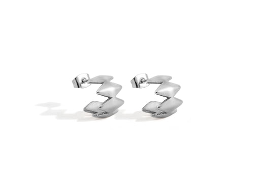 Edgy Silver Earrings, designed by Rebeca Sá