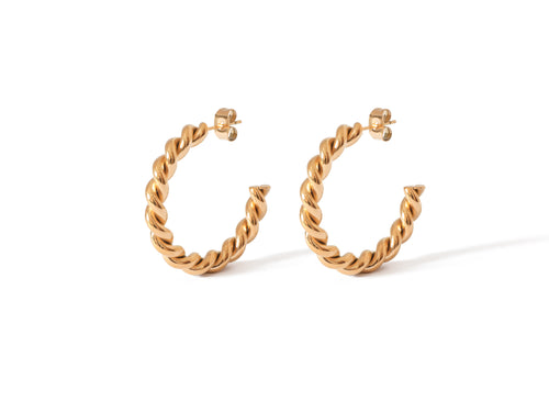 Poise Hoops - Gold hoop earrings made from 14k real gold over stainless steel