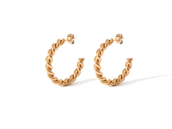 Poise Hoops - Gold hoop earrings made from 14k real gold over stainless steel