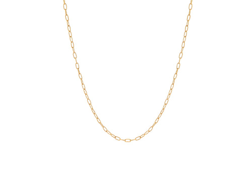 Close-up of Vivid Chain - 18k gold-coated, plated with stainless steel, OT clasp design, and scratch-resistant.