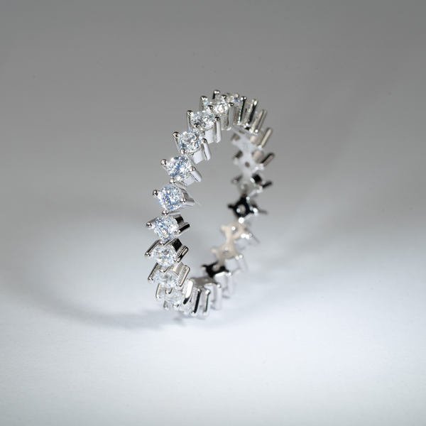 NEW | Sterling Silver Round Brilliant Eternity Ring – Crest