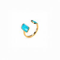 NEW | Blue Enamel Open Ring | Adjustable Size