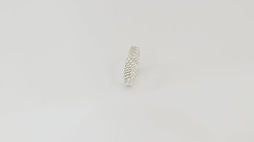 360° video of the Dominion Band in 925 sterling silver, emphasizing its unique design.