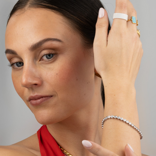 Tennis Rivière Bracelet Bezel Setting ⋅ Solid Sterling Silver ⋅ Limited Edition